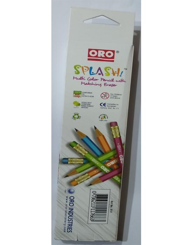 ORO Splash Pencil Art # 512 Multi Color (12 Pcs)