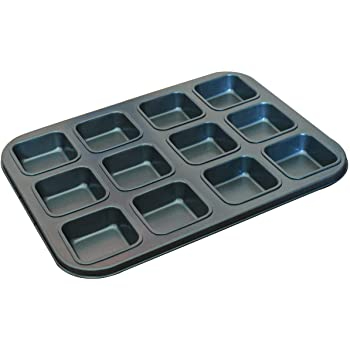 12-Cavity Non-Stick Bakeware Mini Brownie Bar Baking Pan - Square Cake/Muffin/Ch