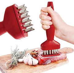 Mini Meat Tenderizer Spring-loaded Meat Tenderizer Meat Chopper w/ 12 Sharp Stai