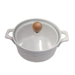 Mini Ceramic Pot With Handles & Glass Lid, Soup Bowl, Bowl Cute Glass Cover Japa