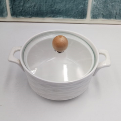 Mini Ceramic Pot With Handles & Glass Lid, Soup Bowl, Bowl Cute Glass Cover Japa