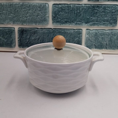 Mini Ceramic Pot With Handles & Glass Lid, Soup Bowl, Bowl Cute Glass Cover Japa