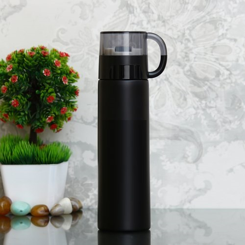 Random Color Stainless Steel Vacuum Insulated Flask Thermos With Cup - 500 ML, H