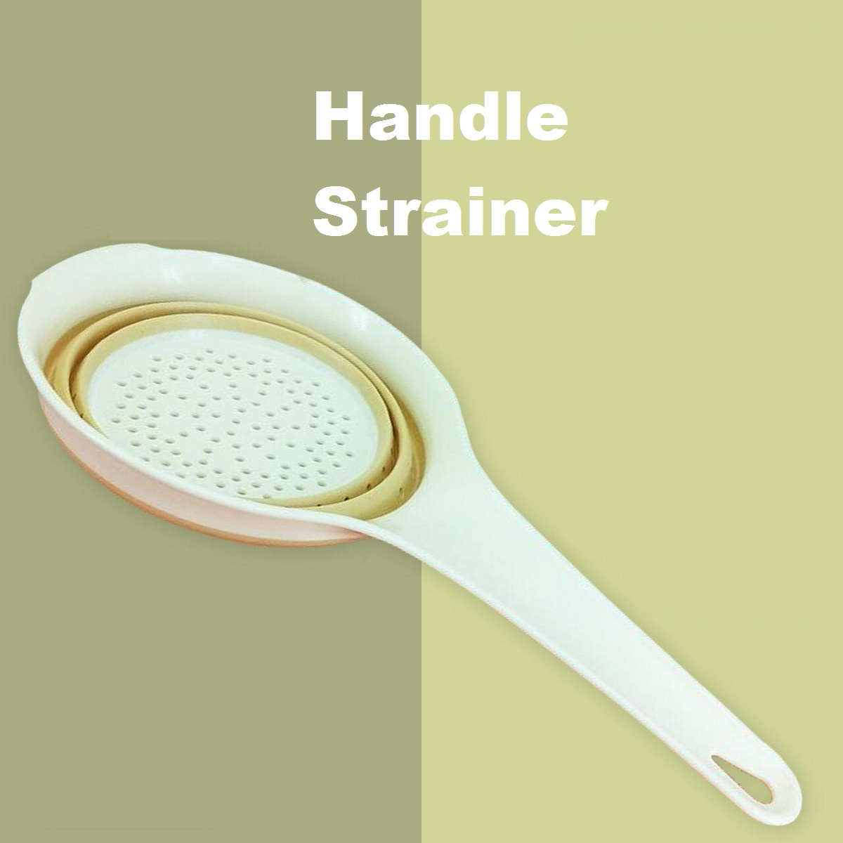 Foldable Silicone Handle Strainer, Collapsible Strainer With Plastic Handle, Col