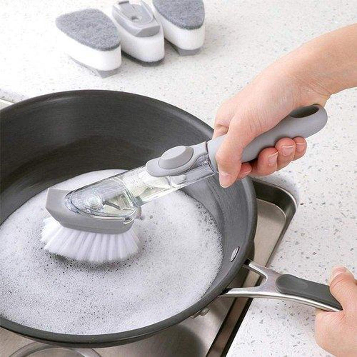 Decontamination Wok Brush Kitchen Pot Cleaning Brush with Changeable Cleanings H