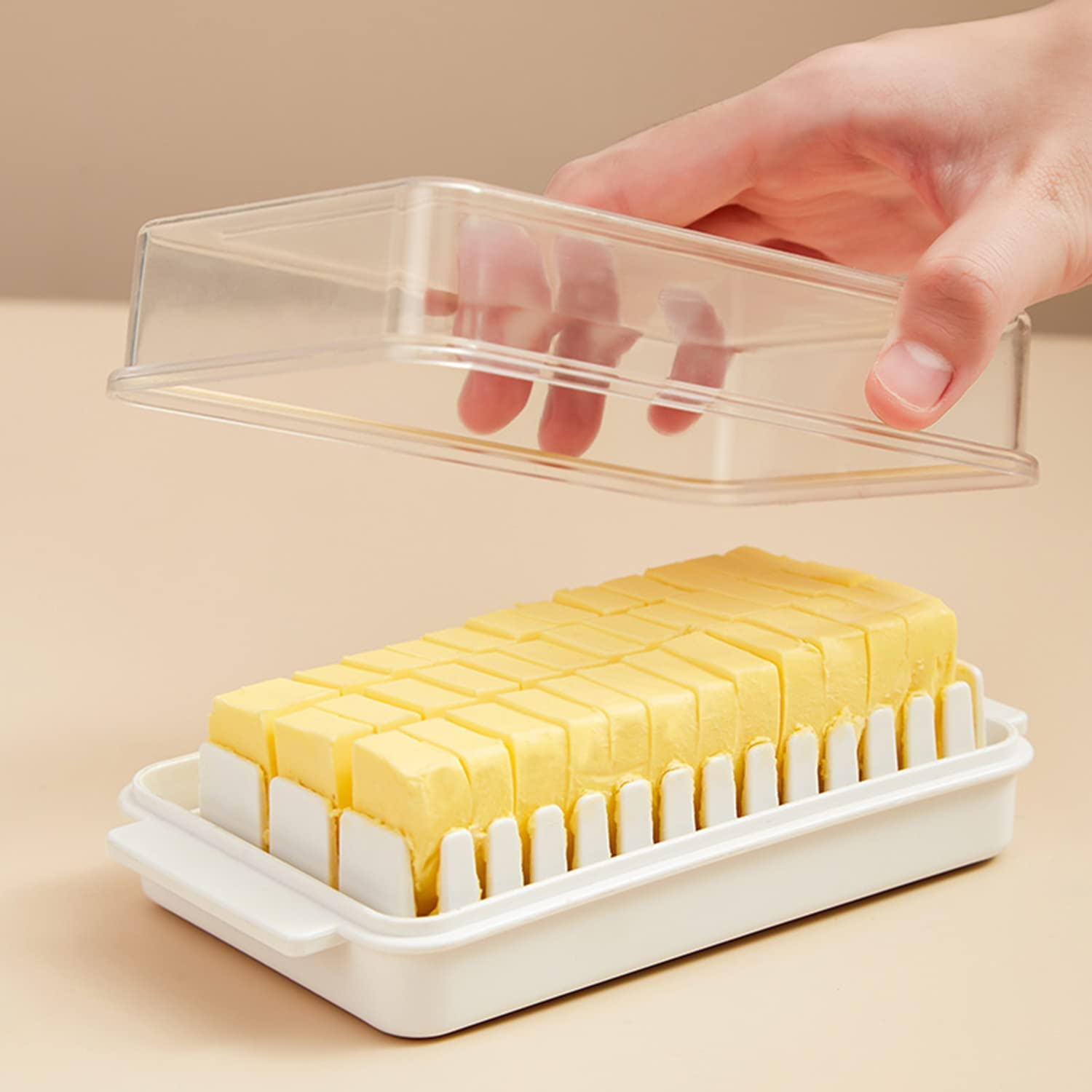 Buter Cutting Storage Box With Lid Buter Dish with Slicer for Easy Cutting, Chee