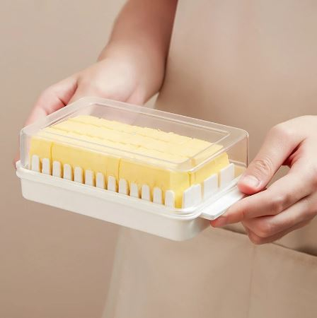 Buter Cutting Storage Box With Lid Buter Dish with Slicer for Easy Cutting, Chee