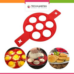 7-Cavity Silicone Material Reusable Pancake Mold 7 Circles Eggs Ring Maker