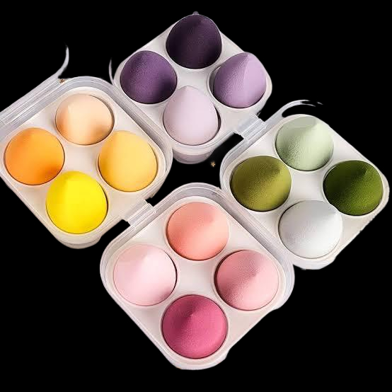 BEAUTY BLENDERS- Pack of 4 With Storage Box- Multicolors