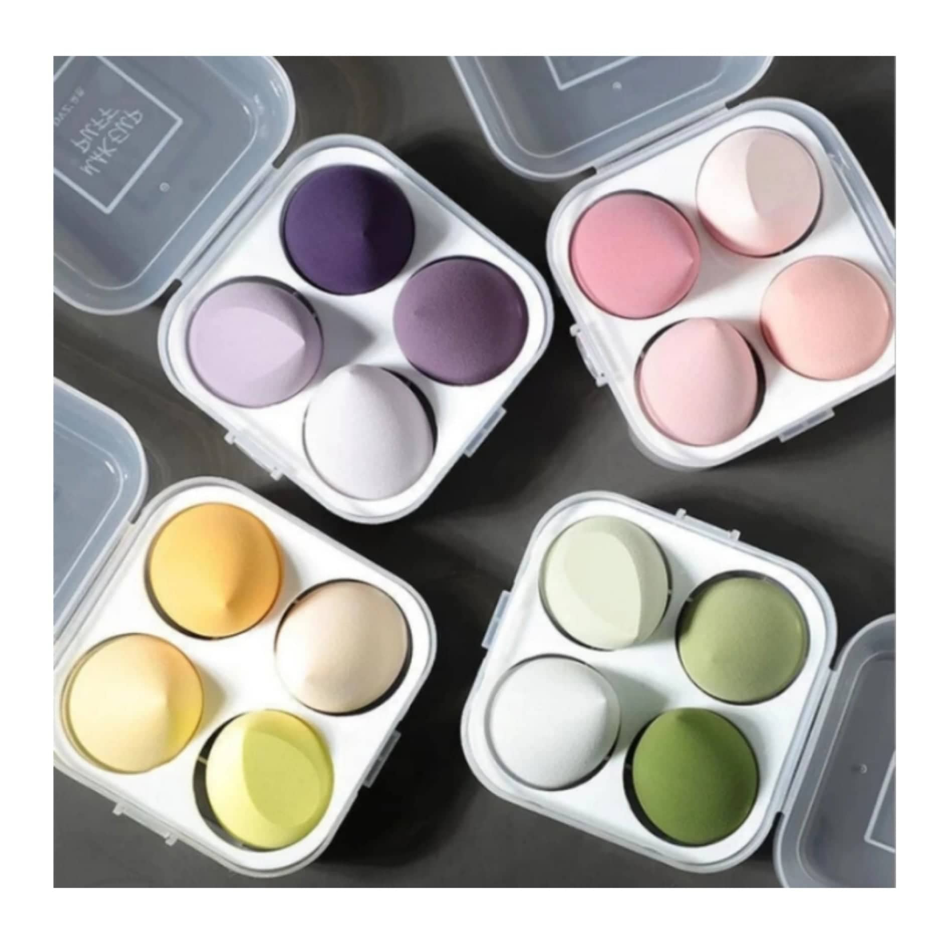 BEAUTY BLENDERS- Pack of 4 With Storage Box- Multicolors