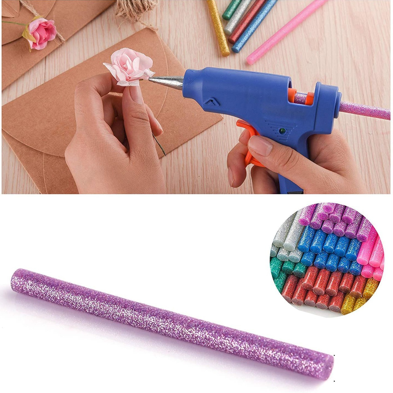 Pack of 5 - Small Glue Gun Glitter Sticks / 7mm Glue Stick / Imported Glue Stick