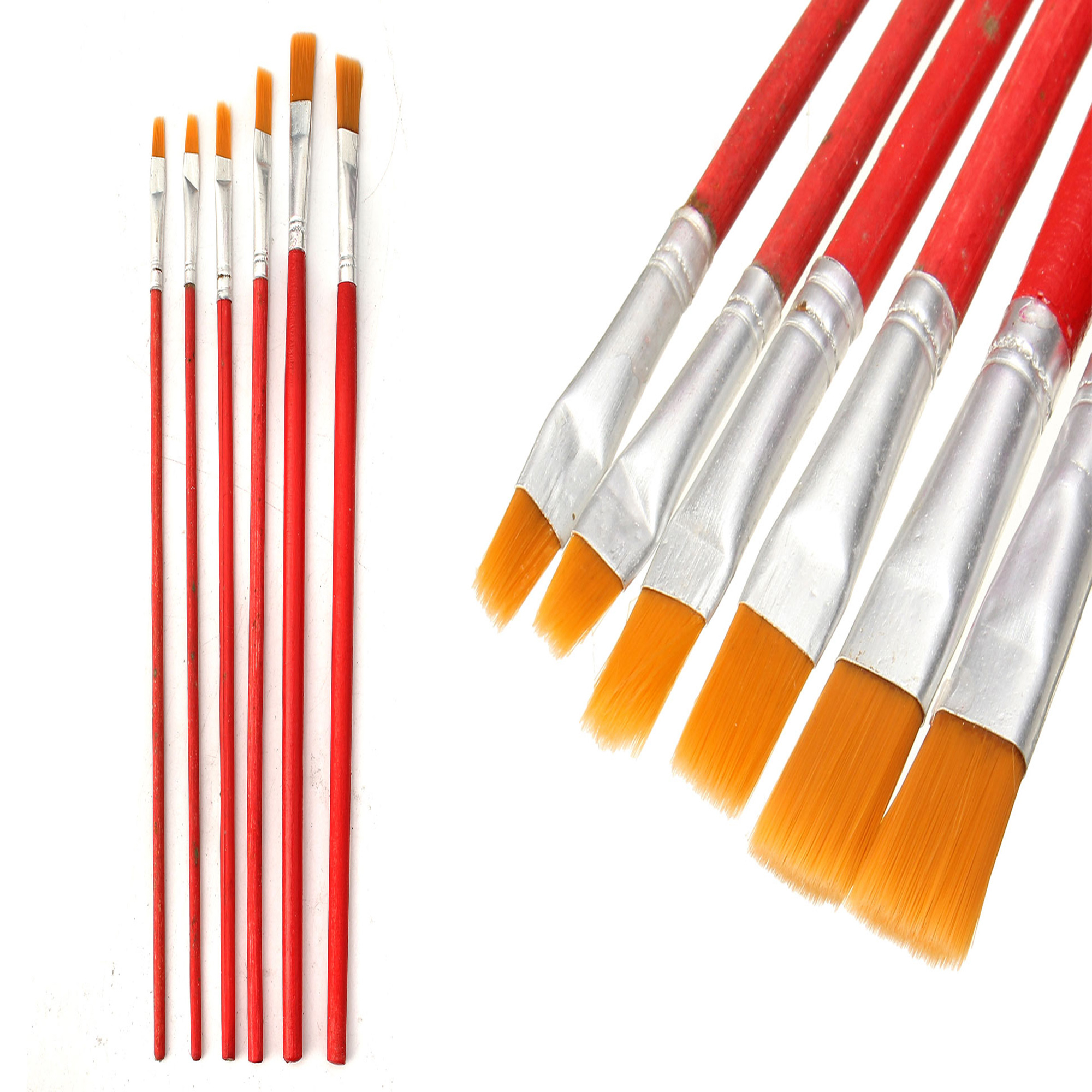 Artistic Paint Brush / Flat Brush / Imported Paint Brush (12 Pc Set) Art # SS -1