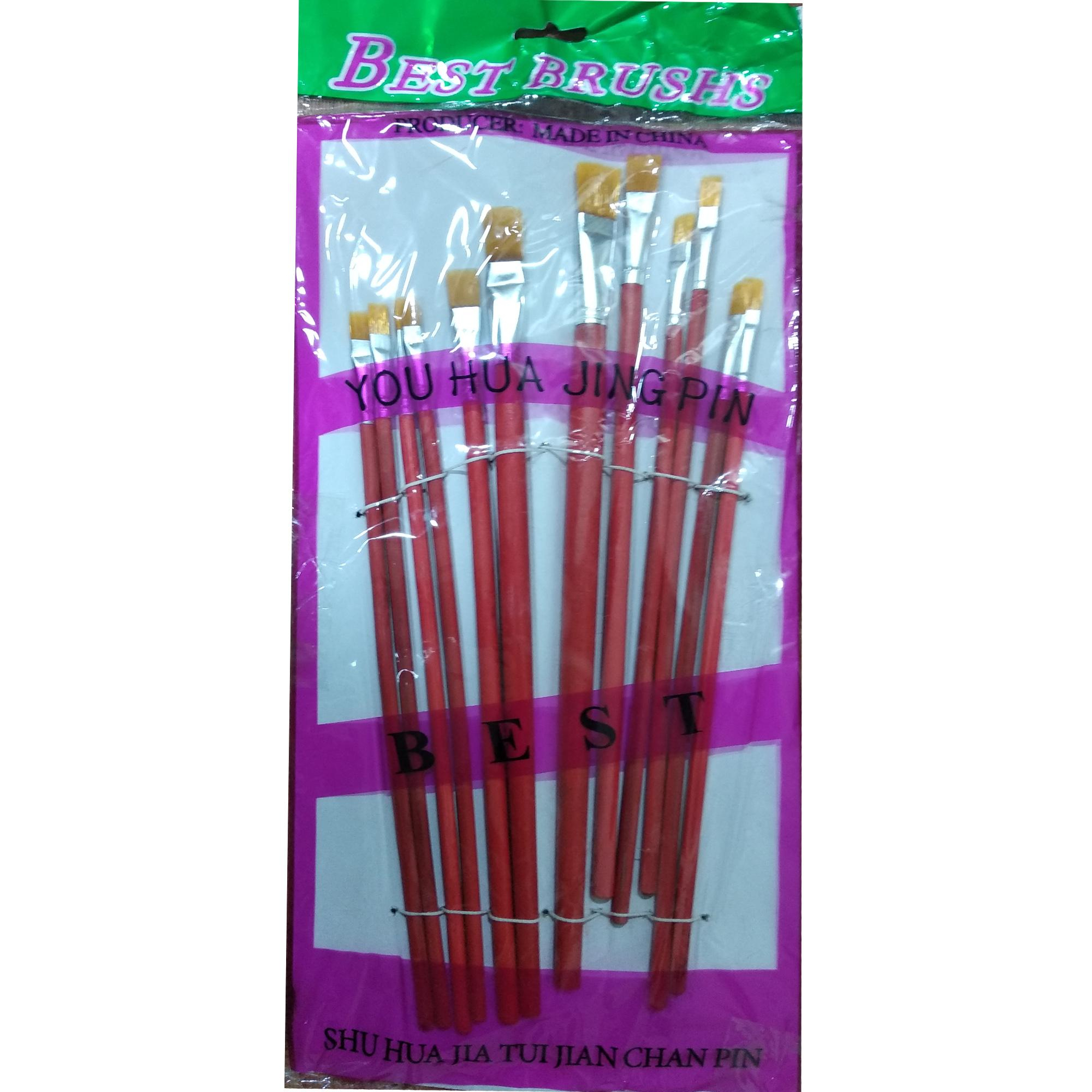 Artistic Paint Brush / Flat Brush / Imported Paint Brush (12 Pc Set) Art # SS -1