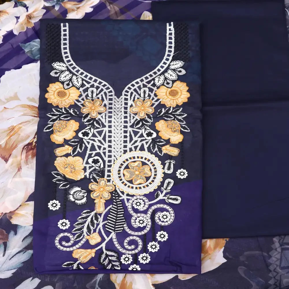 Digital print lawn embroidery shirt digital print bember chiffon dupatta premium