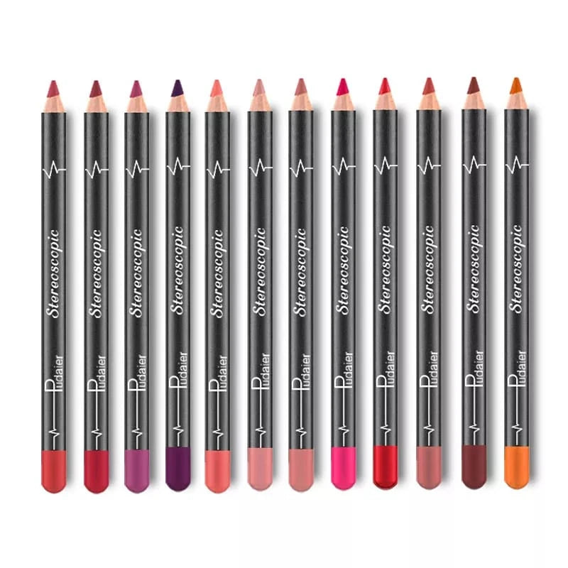 Colour Lip Pencil Liner Set Highly Pigmented | 2 in 1 Lip liner Set & Eyeliner S