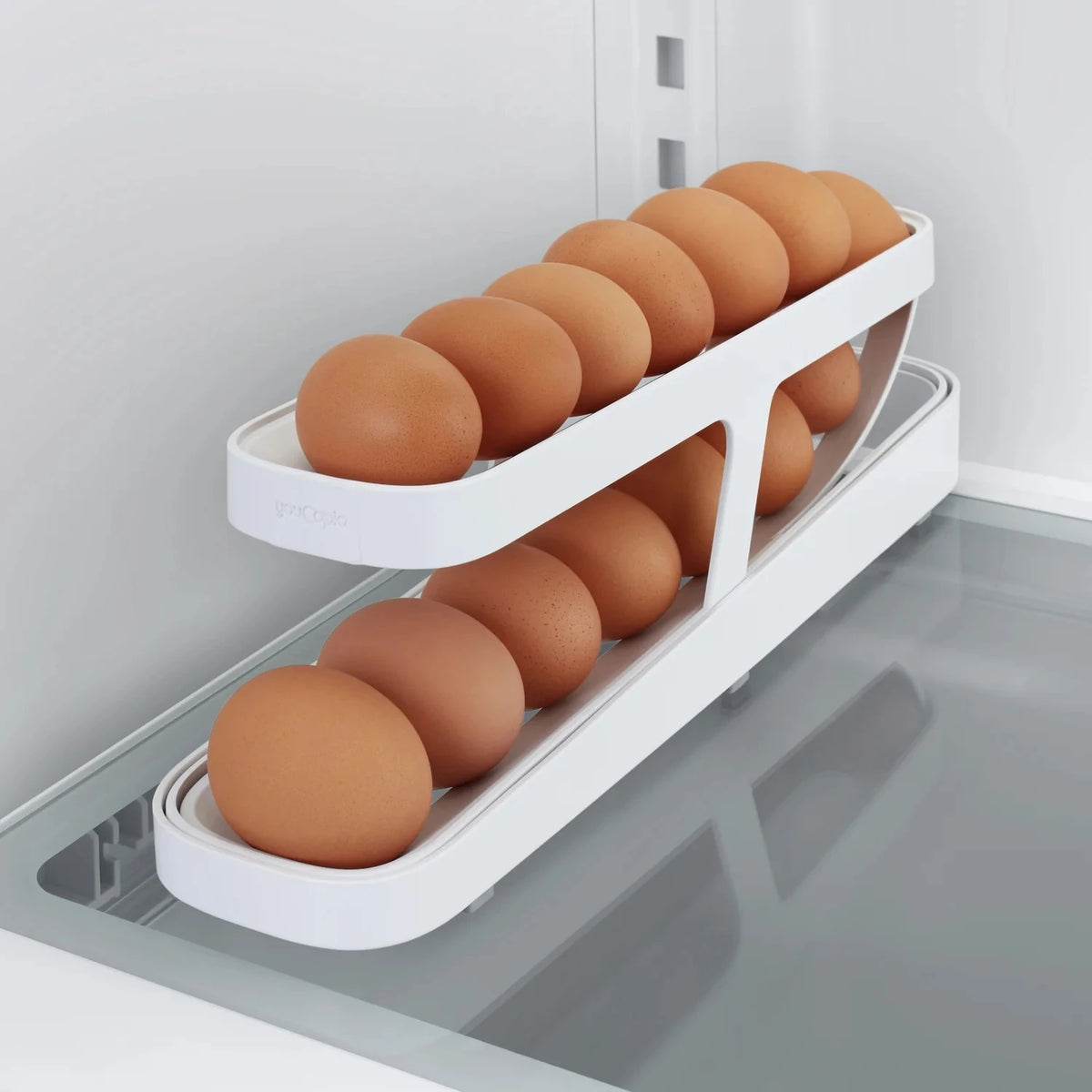 Eggs Dispenser, Egg Holder For Refrigerator, Automatically Rolling, Rolldown Egg