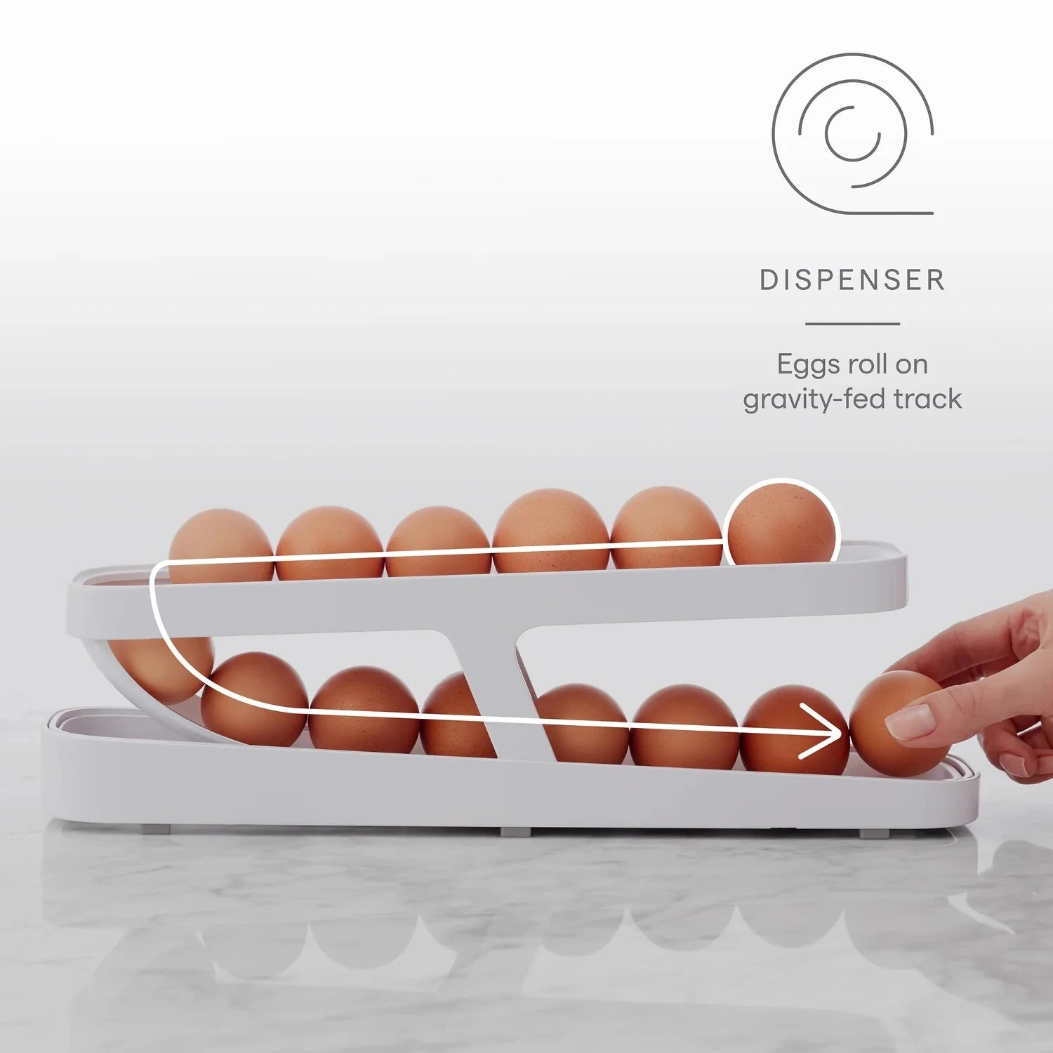 Eggs Dispenser, Egg Holder For Refrigerator, Automatically Rolling, Rolldown Egg