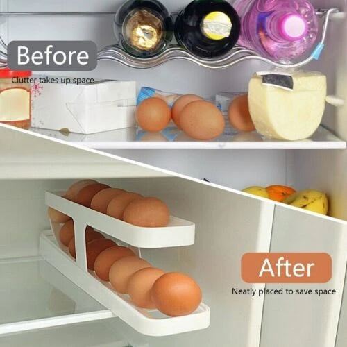 Eggs Dispenser, Egg Holder For Refrigerator, Automatically Rolling, Rolldown Egg