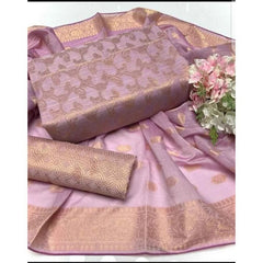 Cotton Jacquard 3 Piece Unstitched Suit With Cotton Dupatta & Trouser