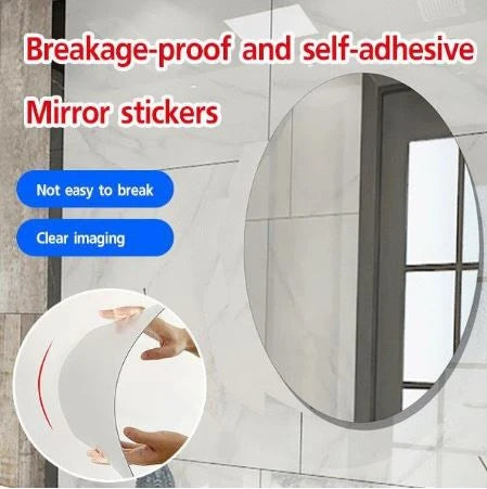 60cm x 40cm - Flexible Self Adhesive Non-Glass Mirror Sticker, Self Adhesive Wal