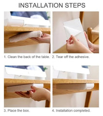 Multifunctional Self-Adhesive Retractable Under The Table Mini Hidden Drawer Org