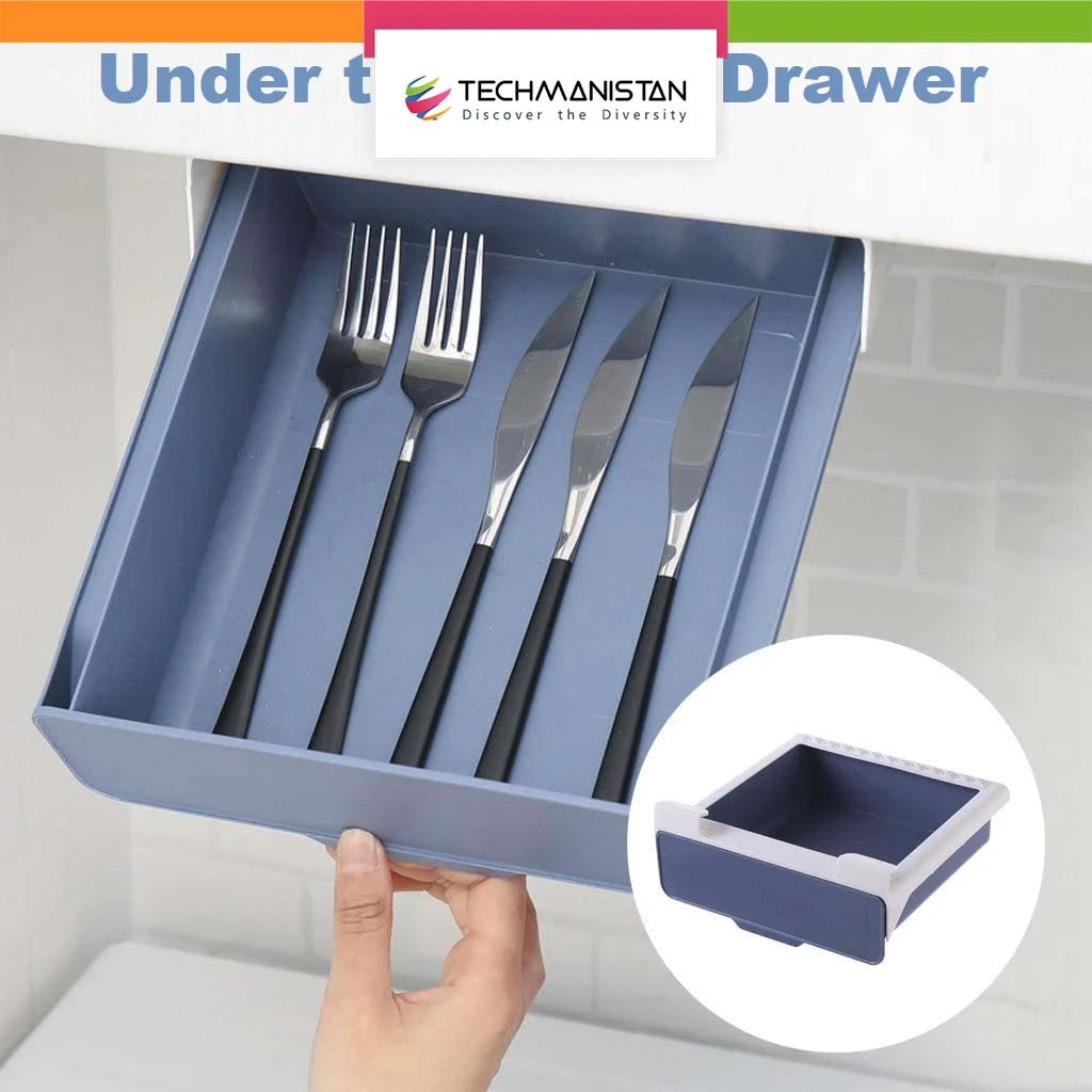 Multifunctional Self-Adhesive Retractable Under The Table Hidden Drawer Organize