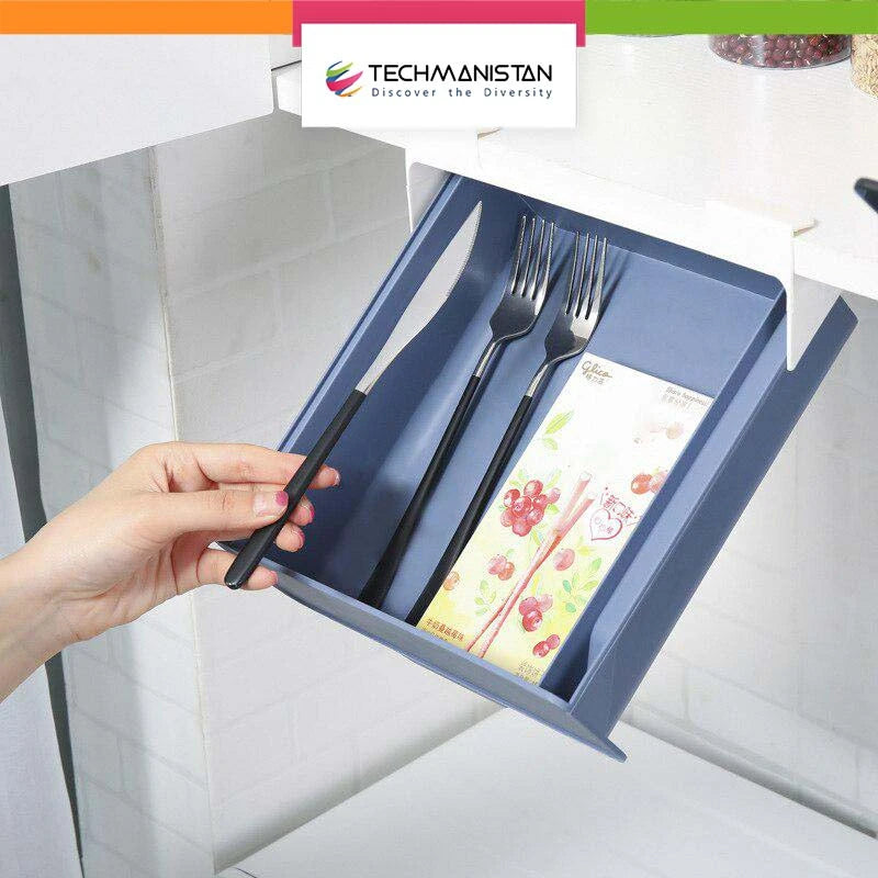 Multifunctional Self-Adhesive Retractable Under The Table Hidden Drawer Organize