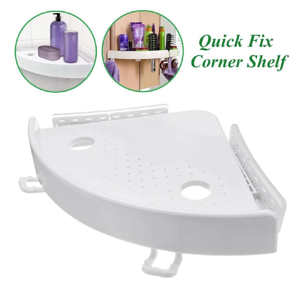 Multipurpose Quick Fix Corner Triangle SnapUp Stable Easy Wall Shelf