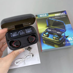 M-10 WIRELESS BLUETOOTH EARBUDS DIGITAL DISPLAY WITH NEW LOOK