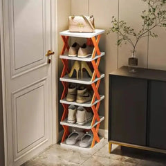 5 Layer High Quality Foldable X Shape Plastic Shoe Rack