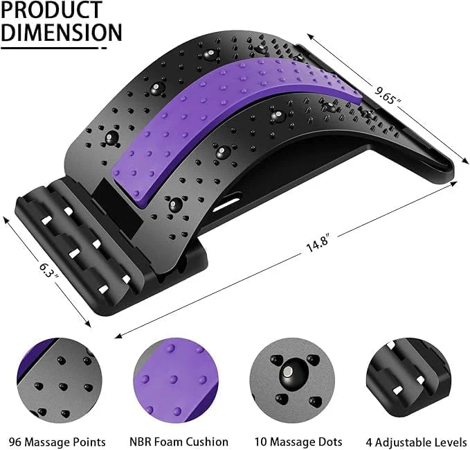 Back Stretcher Magnetotherapy Multi-Level Adjustable Back Massager