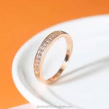 Double Fair Classic Circle Rings For Women Rose Gold Color Cubic Zirconia