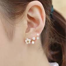 Cute Cherry Blossoms Flower Stud Earrings for Women Several Peach Blossoms